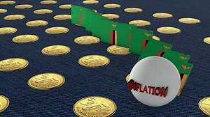 Download Zambia Flag with Inflation Concept for free