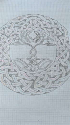 Celtic Knot border with a tree of life.