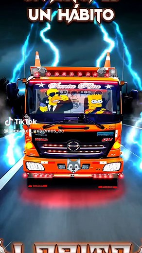 Homero y Bart en el Camión Hino 500