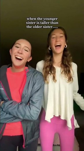 Younger sister is always taller #tallfamily #sisters #shorts