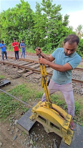 Watch How the Railway Point Is Manually Set #train #train #railtrack #railway #railwaycontent #autom