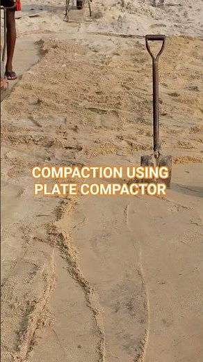 Compaction of foundation using a plate.