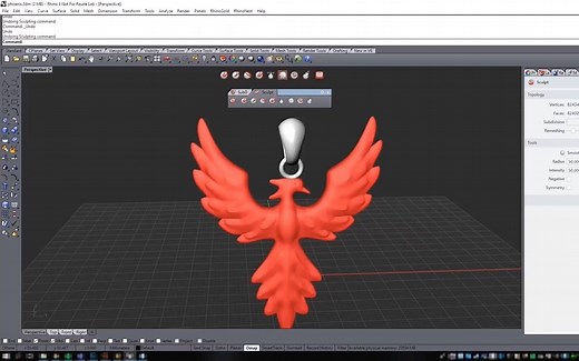 【rhino插件Clayoo 首饰建模】Phoenix Pendant with Clayoo