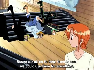 Luffy, Zoro and Sanji vs. three marine ships