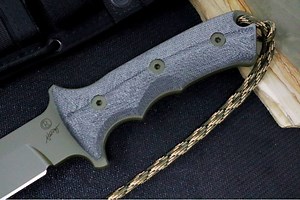 Chris Reeve Knives Green Beret 7" NWK Exclusive - OD Green Plain Edge Blade / CPM-Magnacut / Black Micarta Handle / Camo Lanyard GB7-1011