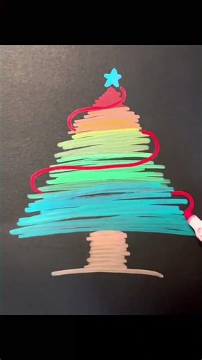 Christmas tree, a simple drawing that you can learn in one step, learn to draw from scratch