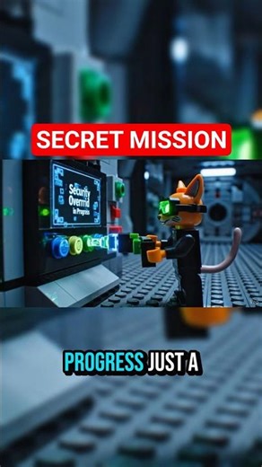 🐾 Lego Stealth Cat Breaks Into Laser Vault! 🔥 #LegoShorts #legoanimation #legostopmotion #lego #cat
