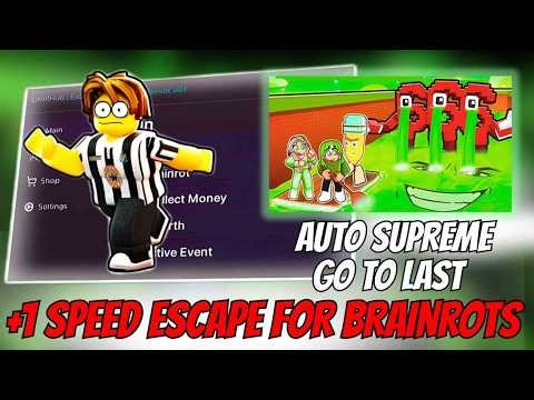 +1 Speed Escape for Brainrots Script 2026 Auto Supreme, Dupe Speed, Auto Rebirth, TP End & Inf Jump