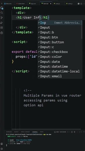 Multiple RouteParams 23 #coding #javascript #vue #vuejs #vuejs3 #vuejstutorial #javascriptinterview