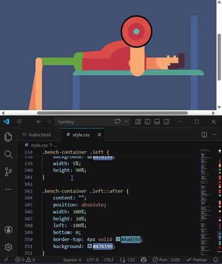 How to create Gym Boy by using HTML and CSS in VS code.