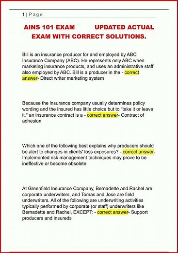 Ains 101 Exam Updated Actual Exam With Correct Solutions93 video