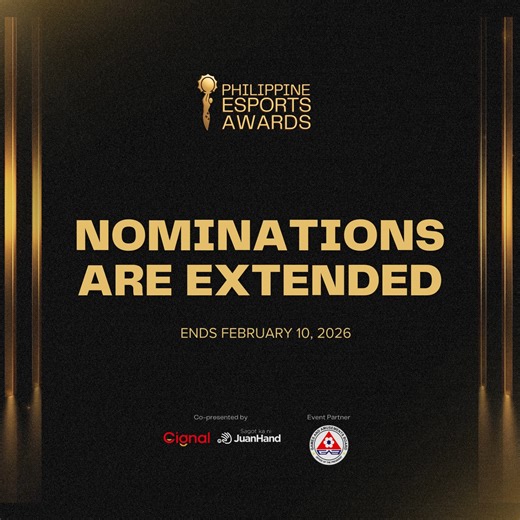 Nominations for the 2025 Philippine Esports Awards have been extended until February 10. ✨ There’s still time to recognize the paragons who define Philippine esports. Submit your nominations now. ✍🏻 | Philippine Esports Awards