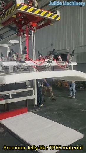 Inside Factory:Premium Jelly Like TPEE 4D Airfiber Mattress Produced And Stacked #machine #factory