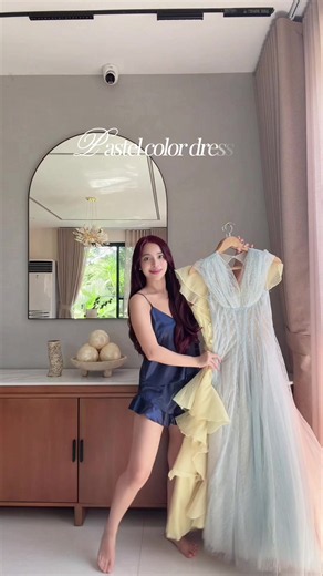 Pastel color 💛🩵🌸 #dress #maxidress #elegantdress #egtrendsapparelgto