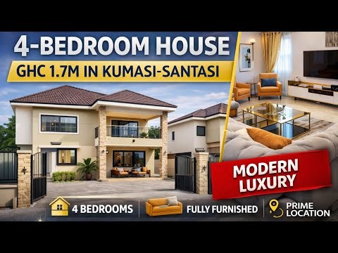 Inside a Fully Furnished 4-Bedroom House for GHC 1.7M in Kumasi–Santasi #KumasiRealEstate#Santasi
