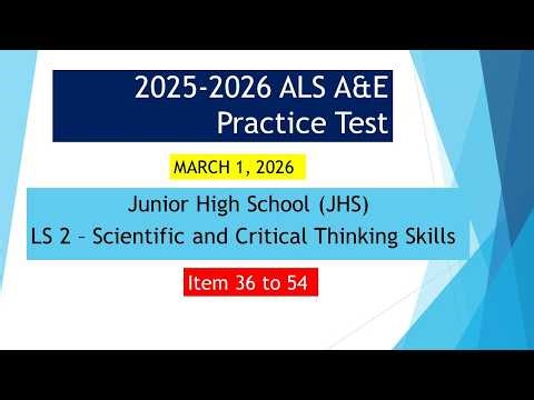 Video 291 - 2025 2026 ALS A&E Practice Test - Science - JHS - 36 to 54