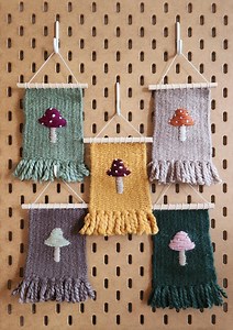 Mini Mushroom Woven Tapestry - Etsy