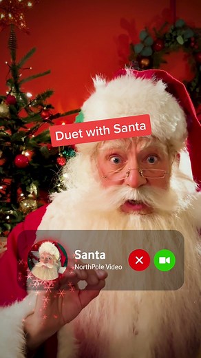 Duet with Santa 🎅🏻 on this video call and we could surprise you with a brand new phone 📱 #Vodafone #VodafoneUK #Duet #Christmas