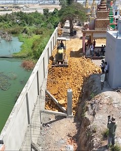 63K views · 583 reactions | Full Video!! New Job, Dozer Pushing The Soil To Fill The Space Between The Foundation Of The Fence | Bulldozer Cambodia | Facebook