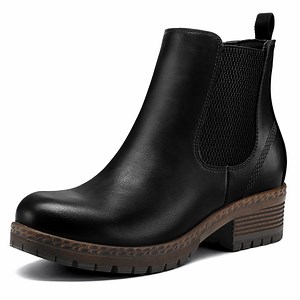 Bocca Women's Black Chelsea Boots Chunky Heel Ankle Booties Size 6