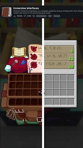 Minecraft: Immersive Interfaces Resource Pack 🖥️✨ UI Upgrade #minecraft #resourcepack #shorts