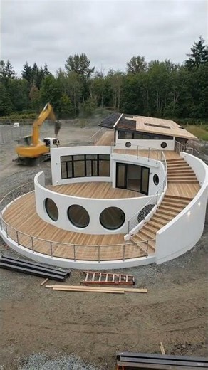 Building a Futuristic Round House From Scratch | Amazing Construction Timelapse