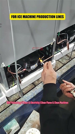 For Ice Machine Production lines: hho clean flame fast copper soldering!#hho #welding #soldering