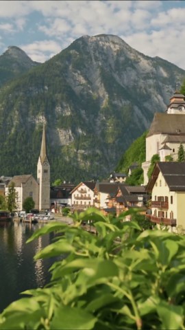 Drone views of Hallstatt, Austria: Storybook scenery