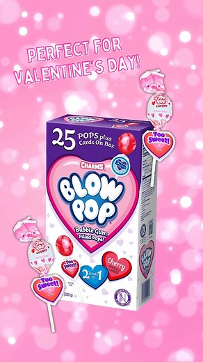 This box is perfect for Valentine's Day! Available at Walmart and Target! | Charms Blow Pops