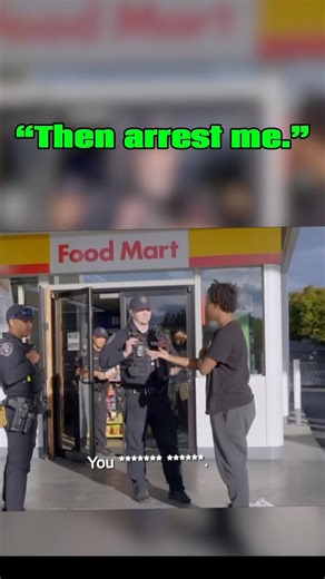 “Then arrest me.”#lawenforcement#policeofficers#traspassed#Arrestme#cops