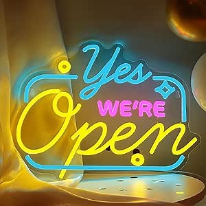 Open Signs for Business,Bright Display Size16" x 12" Open Neon Sign,USB Powered with On/Off Switch for Wall Decoration Neon Light,Perfect for Shop Window Glass Door Shop Florist Salon Cafe Bar