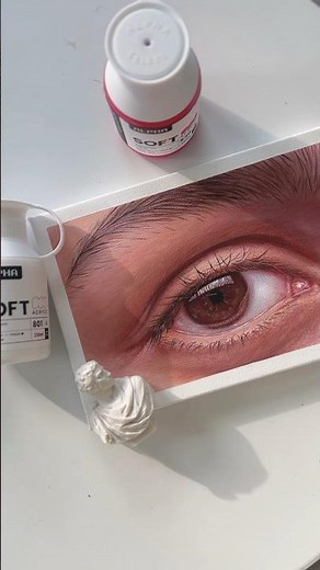 아크릴물감으로 얼굴, 눈 그리기 - 눈 잘 그리는 방법, 아크릴물감 잘 쓰는 방법, 알파 소프트바디 아크릴물감