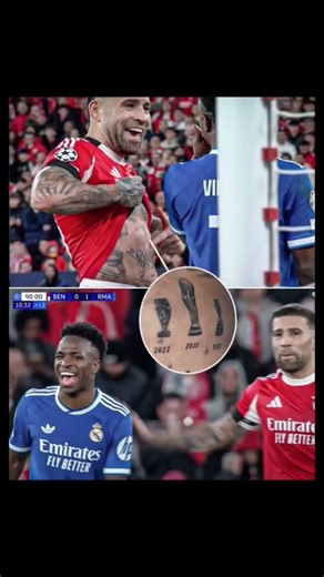 Otamendi responds by showing him his World Cup, Copa América and Finalissima TATTOOS#world#fifa