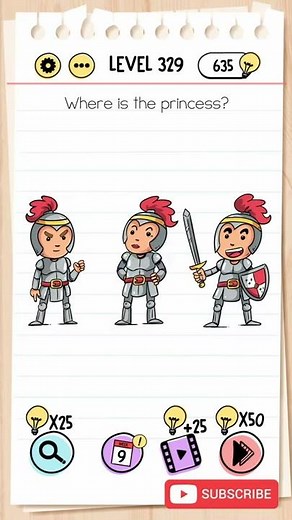 Brain Test Level 329 Where is the princess Walkthrough