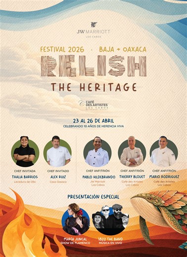 Festival Relish the Heritage 2026 en JW Marriott Los Cabos