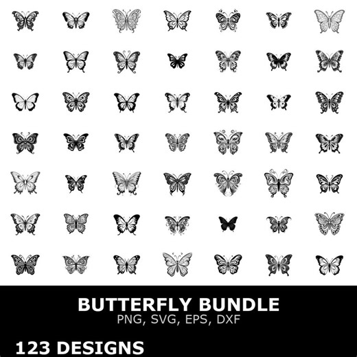 Butterfly SVG Bundle, Butterfly Clipart, Cutting Files for Cricut - Etsy