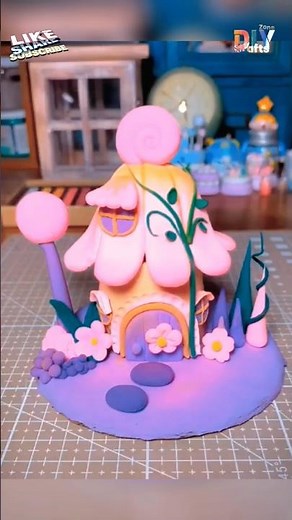 Crafting Magic: DIY Polymer Clay Fairy House Tutorial! 🏡✨ #ClayCrafts #DIYFairyHouse #PolymerClayArt