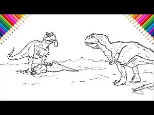 Majungasaurus vs Carnotaurus Drawing and Coloring