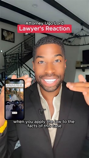 Ugo Lord | Biker Gets Hit With Pole, Then He Turns Around & Comes Back To Punch the Trekker! — Legal Self-Defense? Attorney #UgoLord Reacts! #lawyer | Instagram