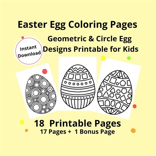 Geometric Easter Egg Coloring Pages Printable With Circle Patterns Relaxing Creative Spring Activity - Etsy Australia