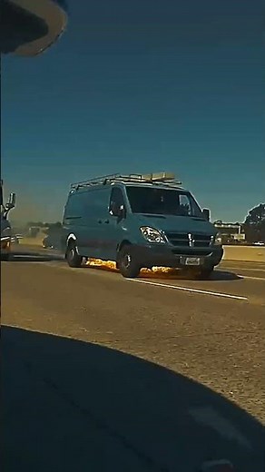 Van Catches Fire While Driving