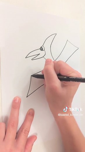 Flugdinosaurier einfach malen und zeichnen für Kinder
