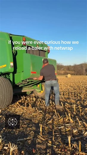 Kipp Hinz on Instagram: "Ever curious how we reload a baler with netwrap? Little secret… baby powder 🤝 #farming #johndeere #farmtok #wisconsinfarming #farmer"