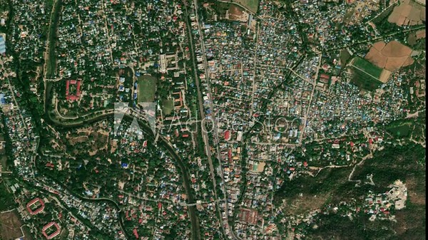 Earth zoom in from space to Kyaukse, Myanmar. Followed by zoom out through clouds and atmosphere into space. Satellite view. Travel intro. Images from NASA