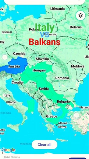 Italy VS Balkans!!Land size Comparison!!#country