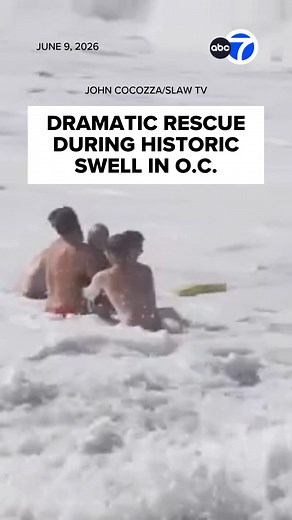 Dramatic new video shows the dangers lifeguards are facing as #hightides and the chance of #ripcurrents continue along the Southern California coastline. Footage shows three lifeguards and one bystander jumping into the choppy waters to help a struggling bodyboarder at The Wedge in #NewportBeach last Tuesday. Thanks to everyone's quick actions, the bodyboarder is OK. #rescue