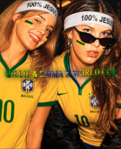 Mille & Emma X Brazil edit — Millie Bobby Brown & Emma Watson Brazil World Cup