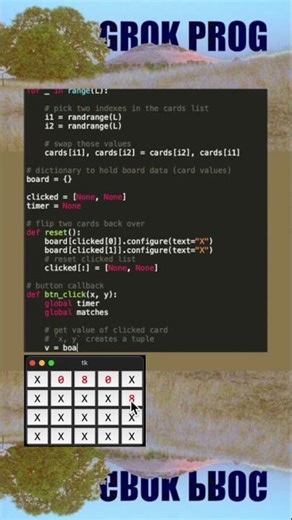 Memory Card Game Using Tkinter - 2 of 3