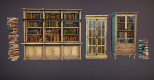 Bookcases and books | 3D Furniture | Unity Asset Store