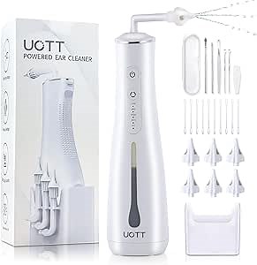 Ear Cleaner Ear Wax Removal Tool Kit, Electric Ear Irrigation System with 5 Water Pressure Modes 3 Jet Stream, DIY Mode, IPX7 Waterproof, Safe and Effective to Clean Ear Built Up Wax